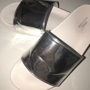 Urban outfitters metallic slides